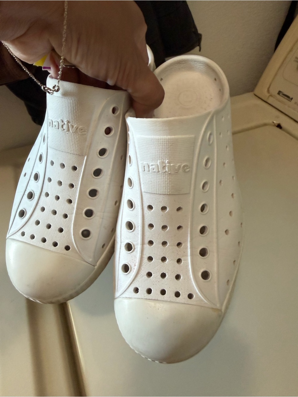 Native White Kids Slip-On Perforated Clogs